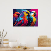 Drie papegaaien Poster (Keuken)