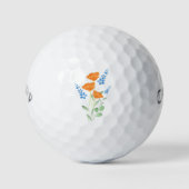 Drie papies Waterverf Bouquet Golfballen (Voorkant)
