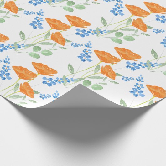 Drie papies Waterverf Bouquet Pattern Cadeaupapier (Hoek)