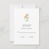 Drie papies Waterverf Bouquet RSVP Kaartje (Voorkant)