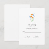 Drie papies Waterverf Bouquet RSVP Kaartje (Voorkant / Achterkant)