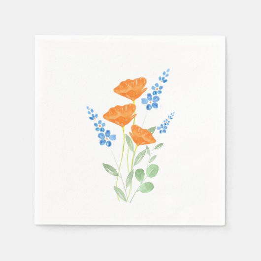 Drie papies Waterverf Bouquet Servet (Voorkant)