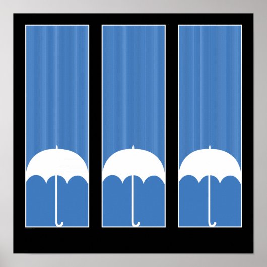 Drie paraplu's poster (Voorkant)