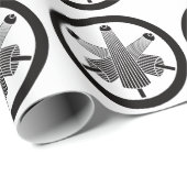 Drie paraplu's, verspringend in een cirkel cadeaupapier (Rol Hoek)
