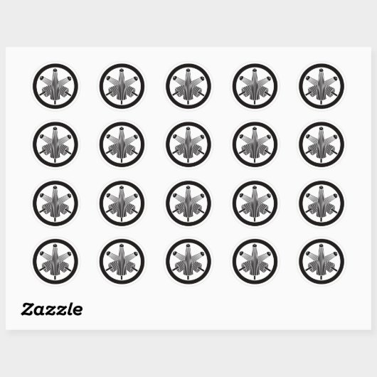Drie paraplu's, verspringend in een cirkel ronde sticker (Vel)