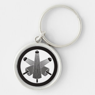 Drie paraplu's, verspringend in een cirkel sleutelhanger