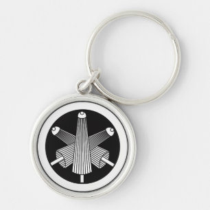 Drie paraplu's, verspringend in een cirkel sleutelhanger