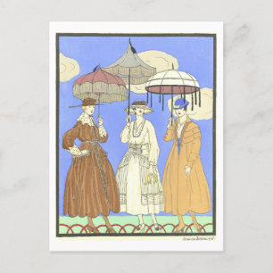 Drie Parasols Mode Bord Briefkaart