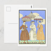 Drie Parasols Mode Bord Briefkaart (Voorkant / Achterkant)