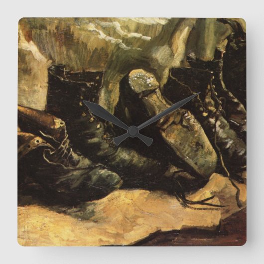 Drie paren van Vincent van Gogh Vierkante Klok (Voorkant)