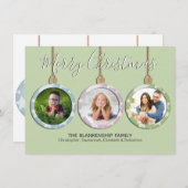 Drie pasta's Ornament - Aangepast kerstfeest met f Feestdagenkaart (Voorkant / Achterkant)