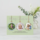 Drie pasta's Ornament - Aangepast kerstfeest met f Feestdagenkaart (Staand voorkant)