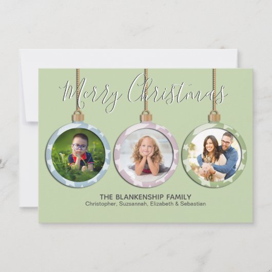 Drie pasta's Ornament - Aangepast kerstfeest met f Feestdagenkaart (Voorkant)