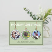 Drie pasta's Ornament - Aangepast kerstfeest met f Feestdagenkaart (Staand voorkant)