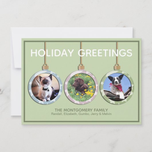 Drie pasta's Ornament - Aangepast kerstfeest met f Feestdagenkaart (Voorkant)