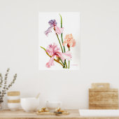 Drie Pastel Irissen Print Poster papier (mat) (Keuken)
