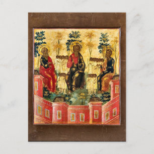 Drie patriarchen in het Paradijs Orthodox Christel Briefkaart