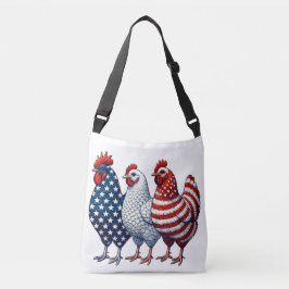 Drie Patriotische Kippen (rood, wit en blauw) Crossbody Tas