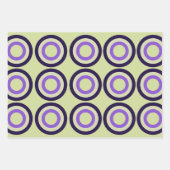 Drie patronen in Mauve Paars en Groen Inpakpapier Vel (Voorkant)