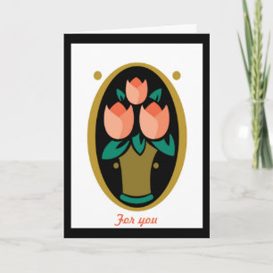 Drie Peach Dutch Tulips Moederdag Kaart