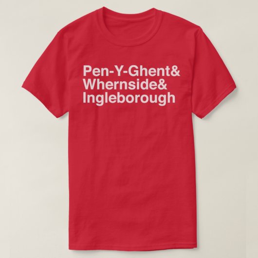 Drie Peaks PenYGhent en Whernside en Ingleborou T-shirt (Design voorkant)