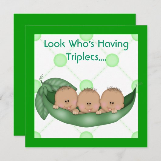 DRIE PEAS IN EEN DRIE DRIE DRIEVOUDIGE DRIEËN IN E KAART (Voorkant / Achterkant)