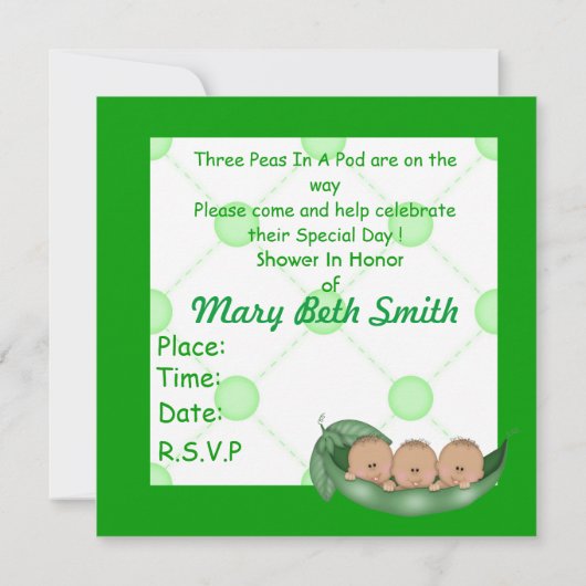 DRIE PEAS IN EEN DRIE DRIE DRIEVOUDIGE DRIEËN IN E KAART (Achterkant)