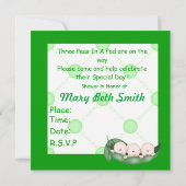 DRIE PEAS IN EEN POD BABY SHOWER-INVITATIE KAART (Achterkant)