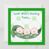 DRIE PEAS IN EEN POD BABY SHOWER-INVITATIE KAART (Voorkant)