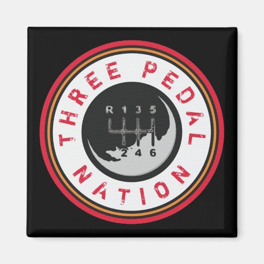DRIE PEDAL NATION Magnet (Voorkant)