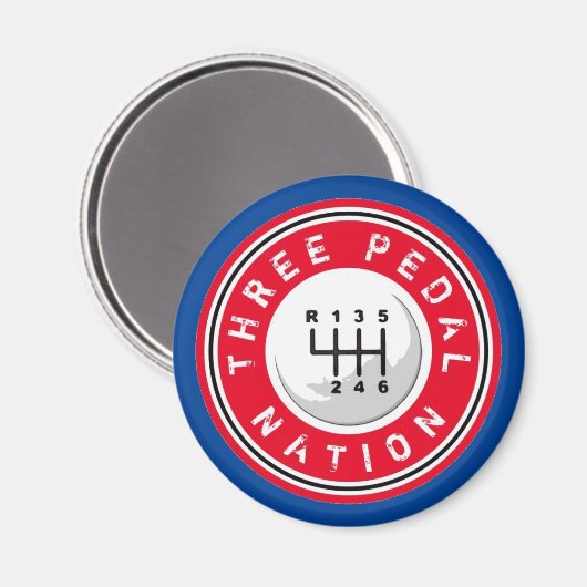 DRIE PEDAL NATION Magnet (Voorkant / Achterkant)