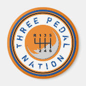 DRIE PEDAL NATION Magnet (Voorkant)