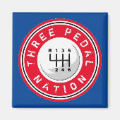 DRIE PEDAL NATION Magnet (Voorkant)
