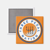 DRIE PEDAL NATION Magnet (Voorkant / Achterkant)