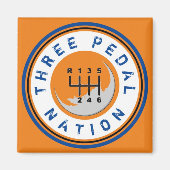 DRIE PEDAL NATION Magnet (Voorkant)