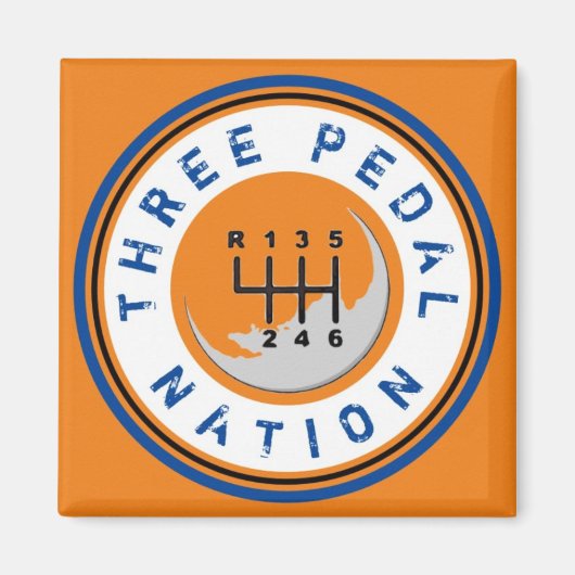 DRIE PEDAL NATION Magnet (Voorkant)