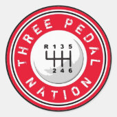 DRIE PEDAL NATION Sticker (Voorkant)