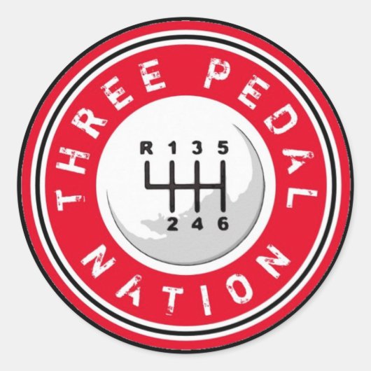 DRIE PEDAL NATION Sticker (Voorkant)