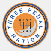 DRIE PEDAL NATION Sticker (Voorkant)