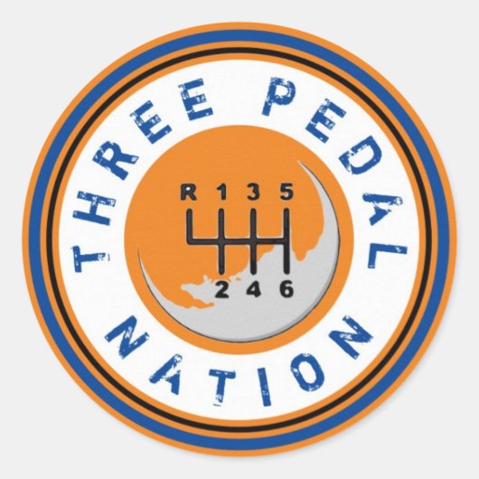 DRIE PEDAL NATION Sticker (Voorkant)