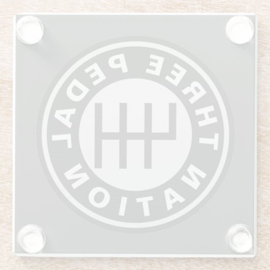 DRIE PEDALE NATIONALE ONDERNEMING GLAZEN ONDERZETTER (Achterkant)