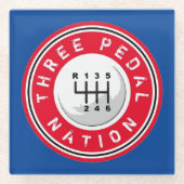 DRIE PEDALE NATIONALE ONDERNEMING GLAZEN ONDERZETTER (Voorkant)