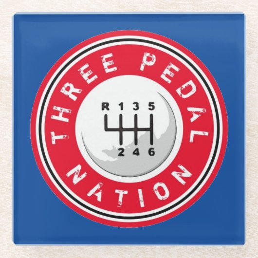 DRIE PEDALE NATIONALE ONDERNEMING GLAZEN ONDERZETTER (Voorkant)