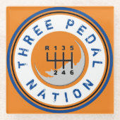 DRIE PEDALE NATIONALE ONDERNEMING GLAZEN ONDERZETTER (Voorkant)