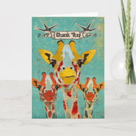 Drie Peeking Giraffes dank je kaart