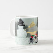 Drie Pekingees Puppies Kerstmis Koffiemok (Voorkant links)