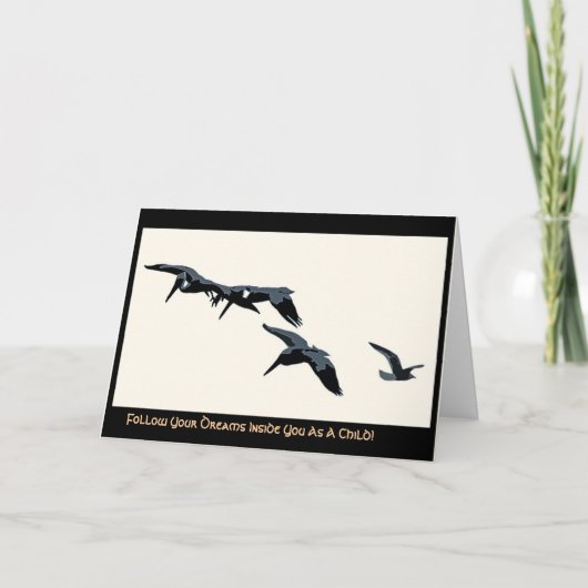 Drie Pelicans & Zeemeeuw Digitale Kaart (Voorkant)