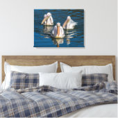 Drie pelikanen close-up canvas print (Insitu (Slaapkamer))