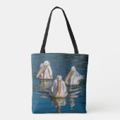Drie pelikanenCanvas tas (Achterkant)