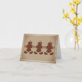 Drie peperkoek mannen kerst Kaart (Gele Bloem)